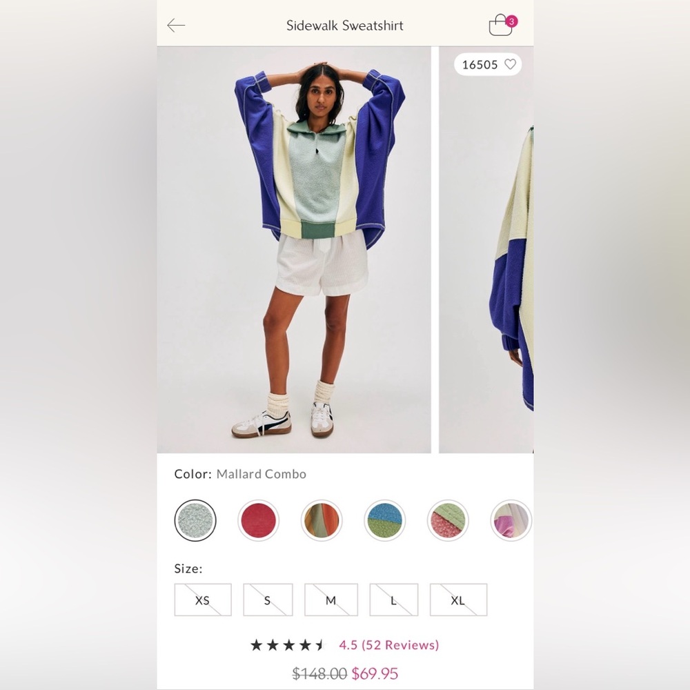 Free People Sidewalk Colorblock Pullover NWOT